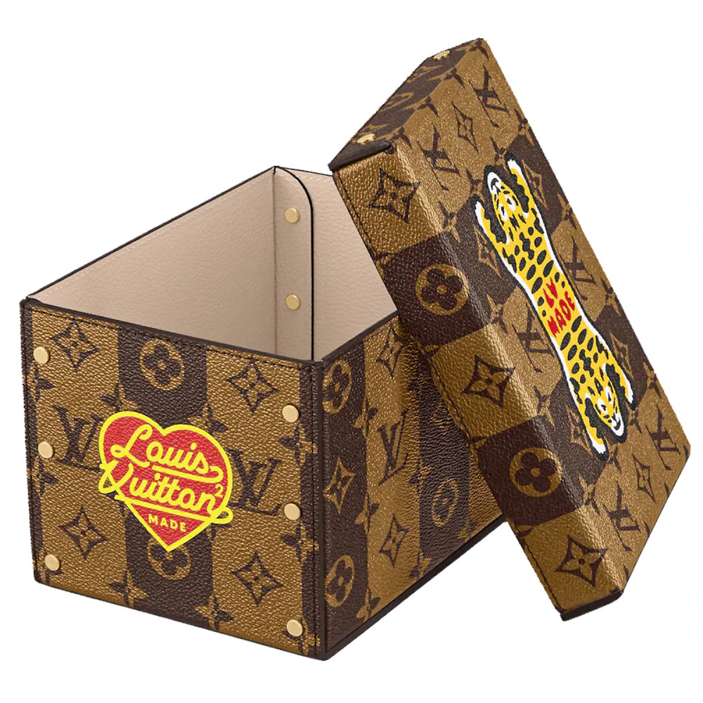 Louis Vuitton Boite Nigo Stripe Brown Monogram Cardboard Tiger Heart LV Made Box